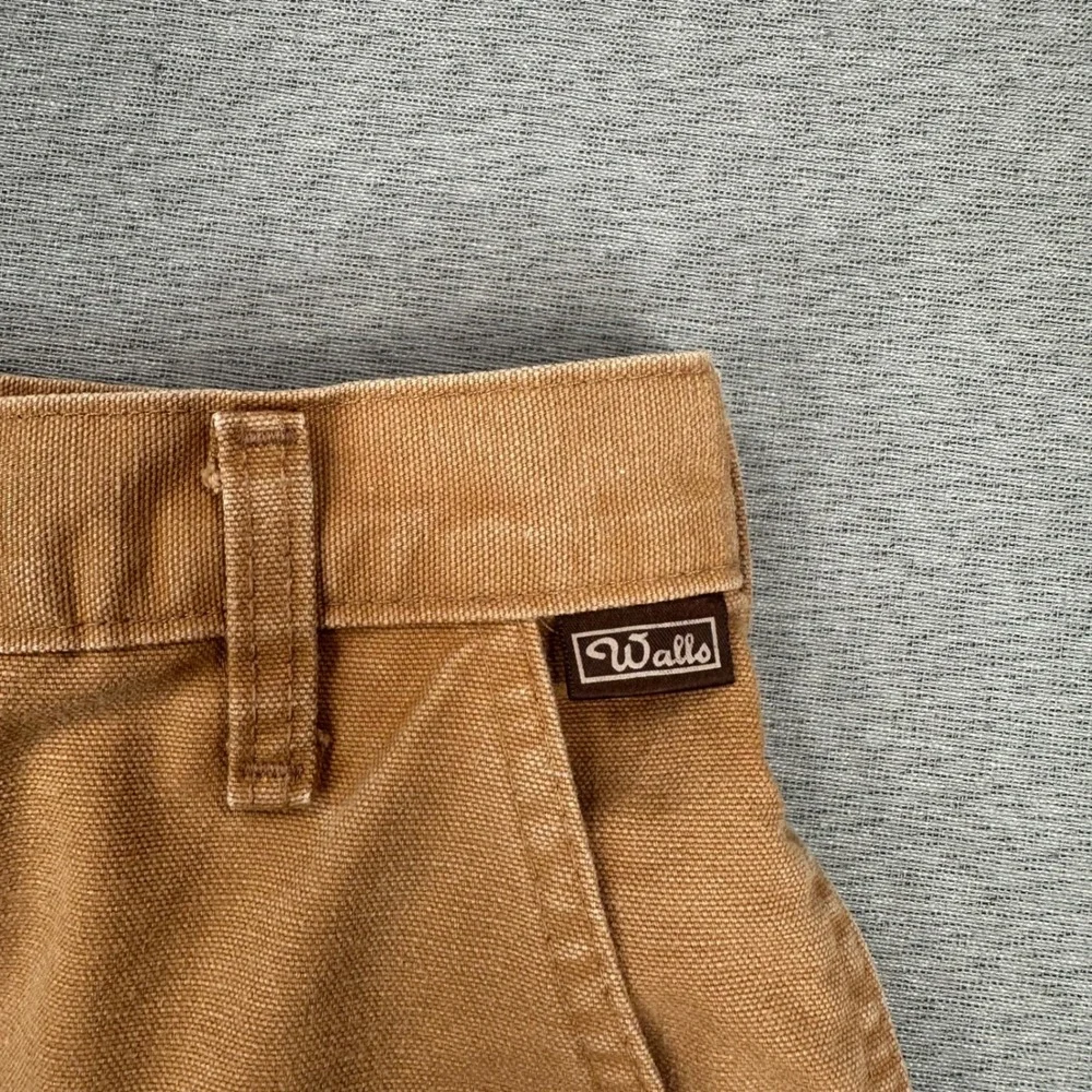 VTG Walls Hunting Pants Mens 32x30 (Fits 28x30) Tan Canvas Nylon Brush Guard USA